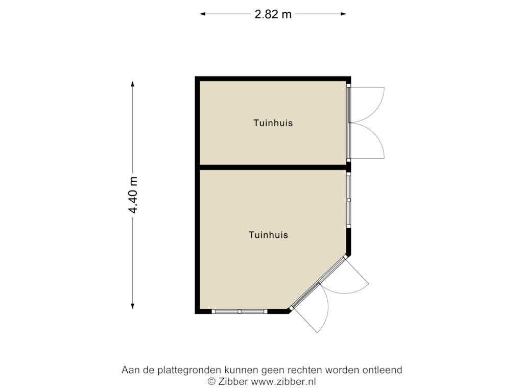 Bekijk plattegrond van Tuinhuis van Joh Poststraat 32-A