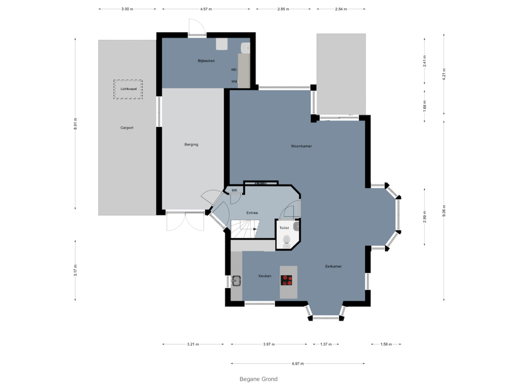 Bekijk plattegrond van Begane Grond van Oude Windslaan 43