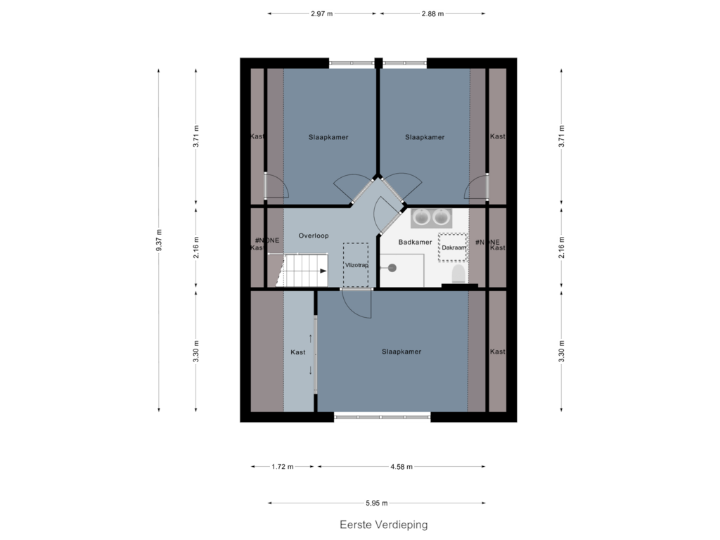 Bekijk plattegrond van Eerste Verdieping  van Oude Windslaan 43