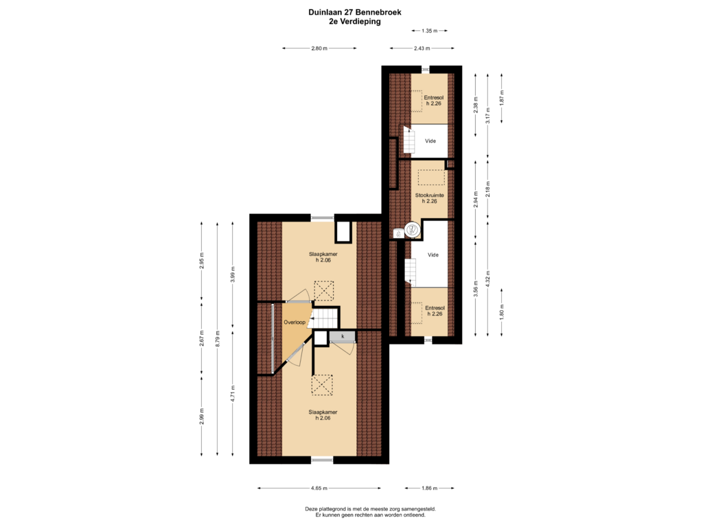 Bekijk plattegrond van 2e Verdieping van Duinlaan 27