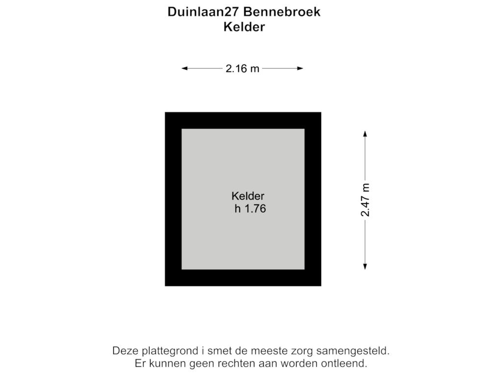 Bekijk plattegrond van Kelder van Duinlaan 27