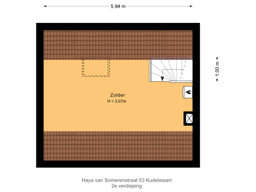 Bekijk plattegrond van 2e verdieping van Haya van Somerenstraat 53