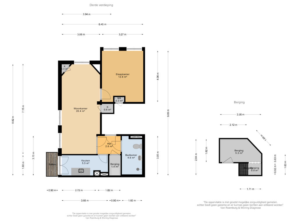 Bekijk plattegrond van Derde verdieping van Jan van Galenstraat 289-3