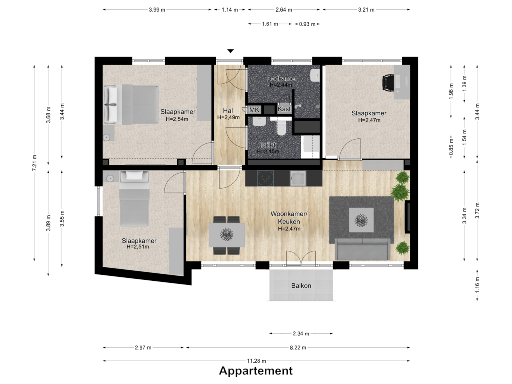 Bekijk plattegrond van Appartement van Koningsplein flat 117-E