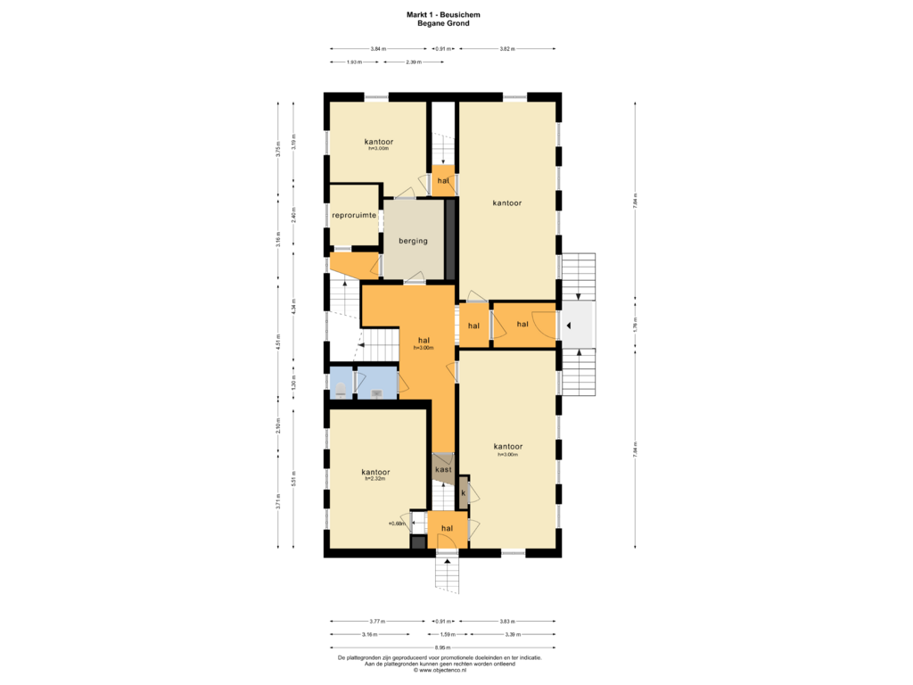 Bekijk plattegrond van BEGANE GROND van Markt 1