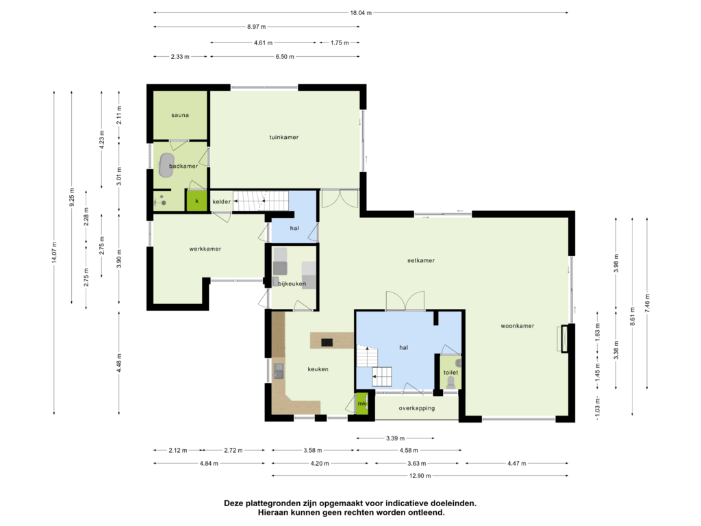 View floorplan of Begane grond of Eikenlaan 10