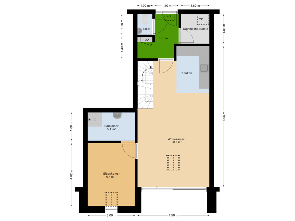 Bekijk plattegrond van Begane grond van Boerderijwoningen | Woningtype C (Bouwnr. 3)