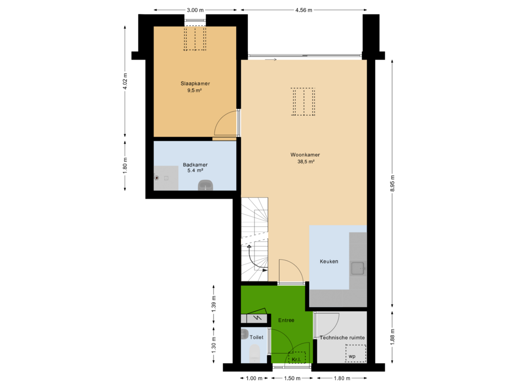 View floorplan of Begane grond of Boerderijwoningen | Woningtype C (Bouwnr. 8)