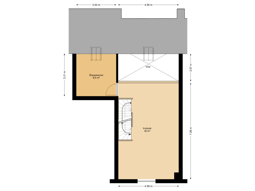 View floorplan of 1e verdieping of Boerderijwoningen | Woningtype C (Bouwnr. 8)