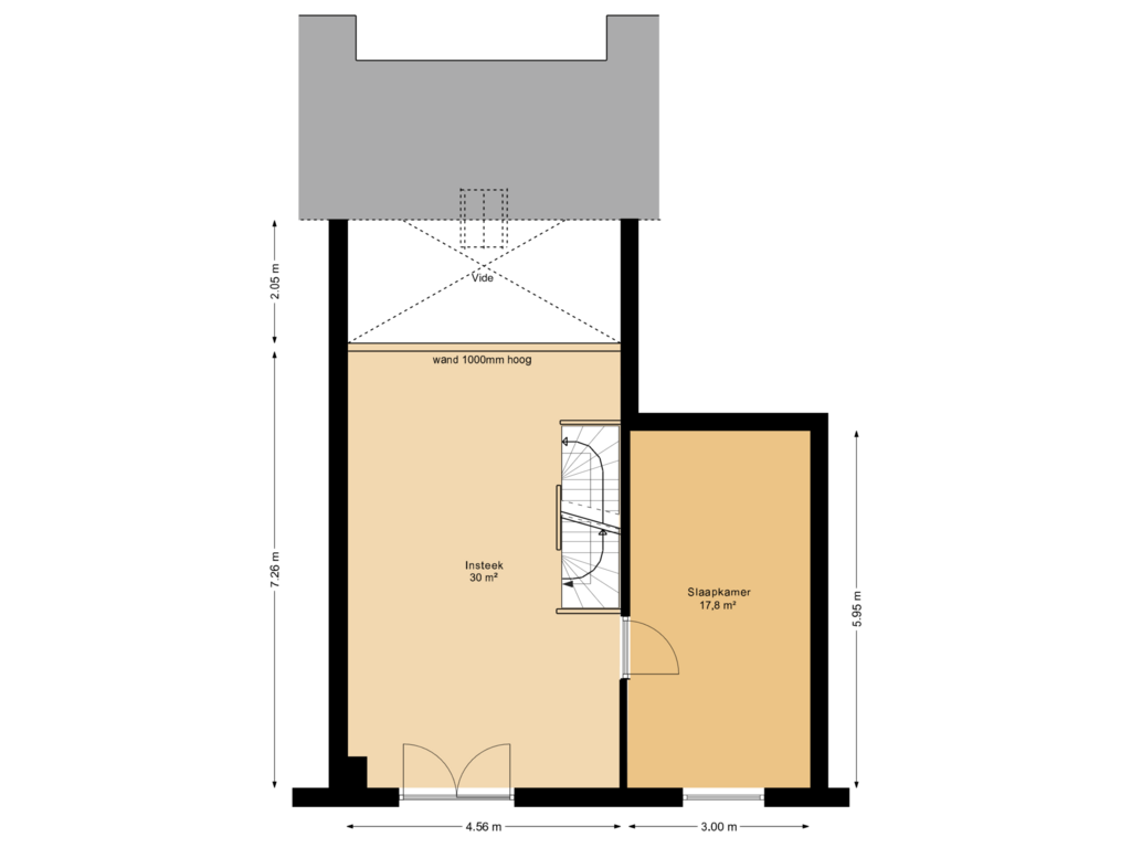 View floorplan of 1e Verdieping of Boerderijwoningen | Woningtype C (Bouwnr. 9)