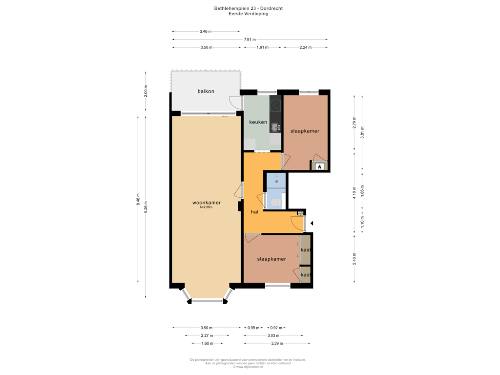 Bekijk plattegrond van EERSTE VERDIEPING van Bethlehemplein 23