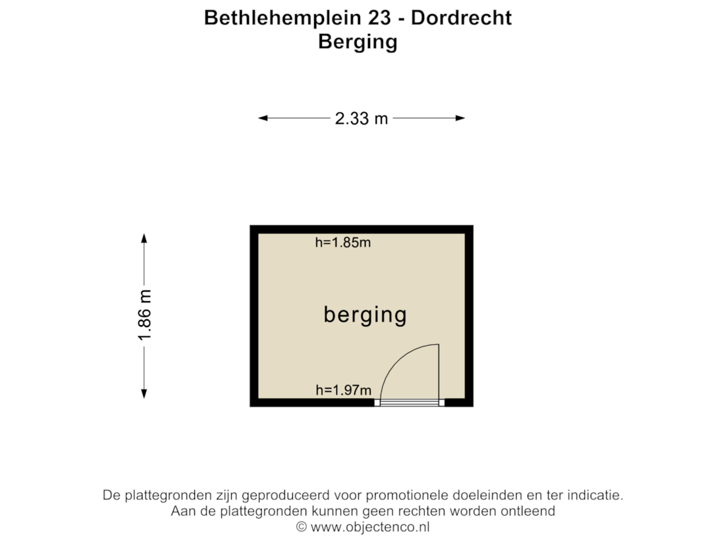 Bekijk plattegrond van BERGING van Bethlehemplein 23