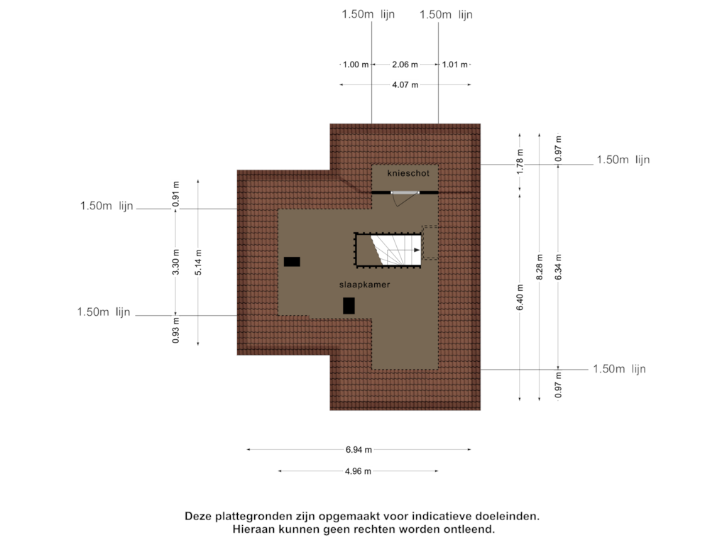 View floorplan of 2e verdieping of Landlustweg 2