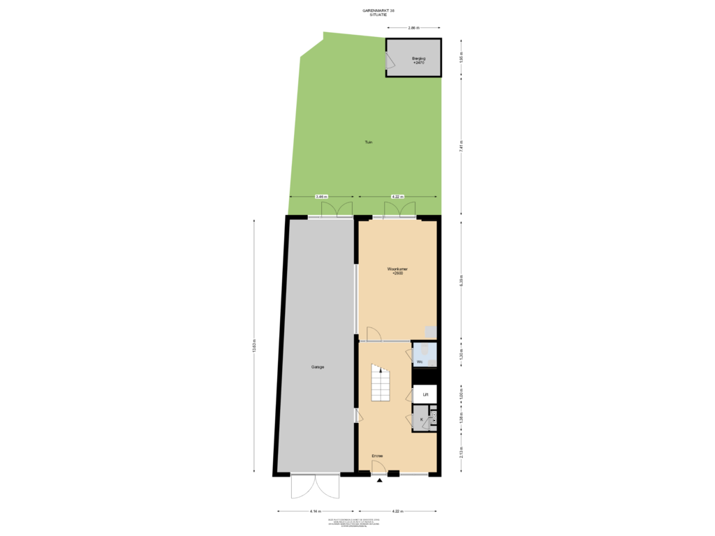 Bekijk plattegrond van Situatie van Garenmarkt 38