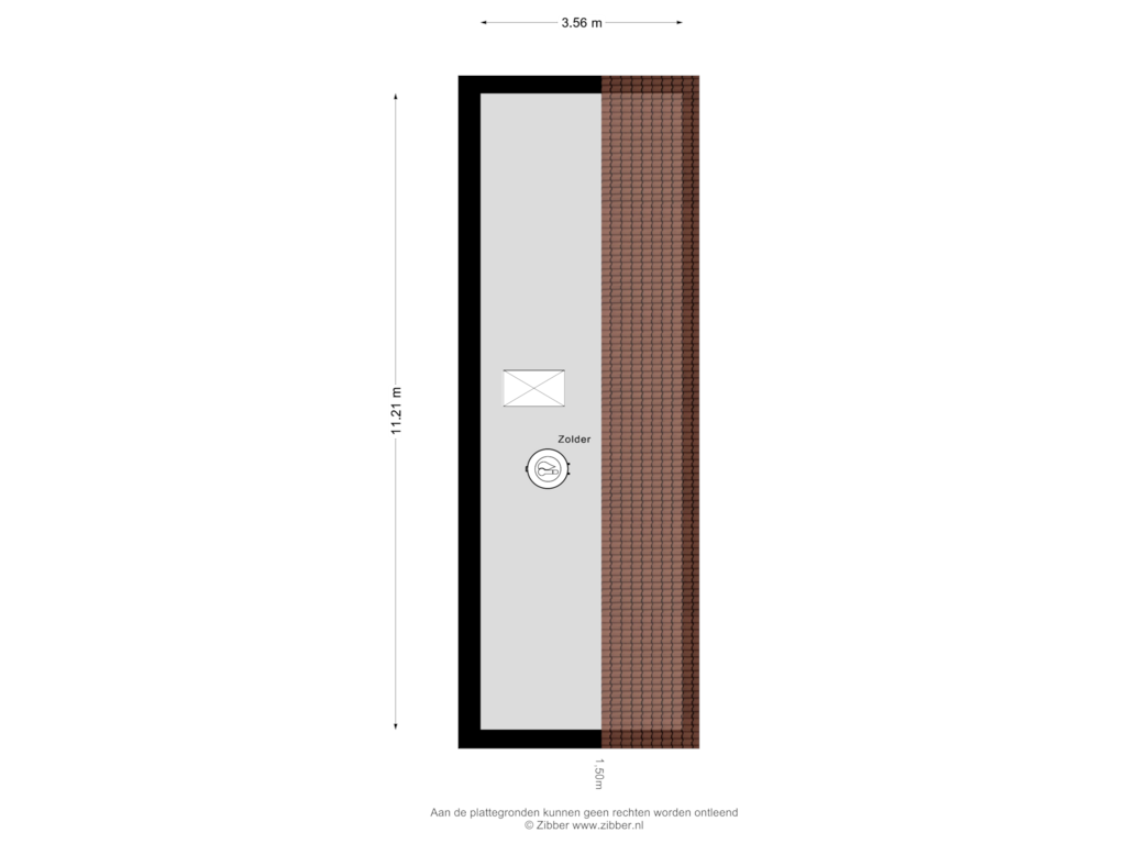 Bekijk plattegrond van Zolder van Kwaakhaven 8