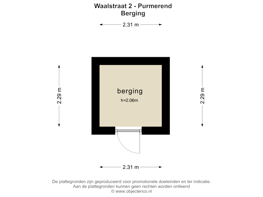 Bekijk plattegrond van BERGING van Waalstraat 2