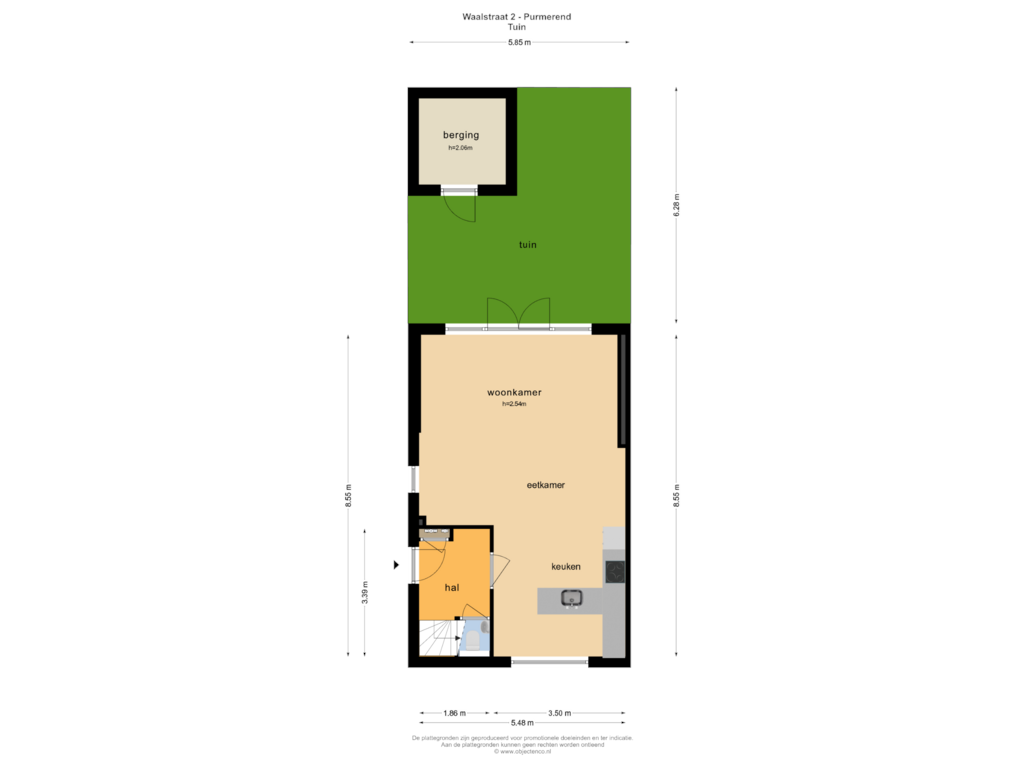 Bekijk plattegrond van TUIN van Waalstraat 2