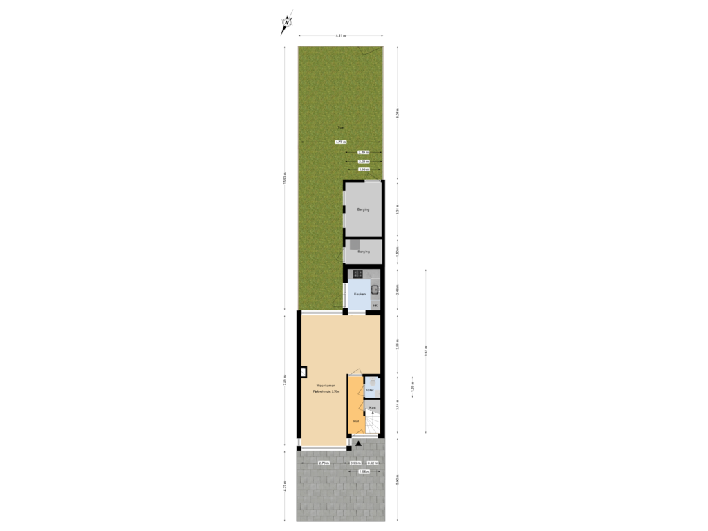 Bekijk plattegrond van Begane grond tuin van Kwartellaan 29