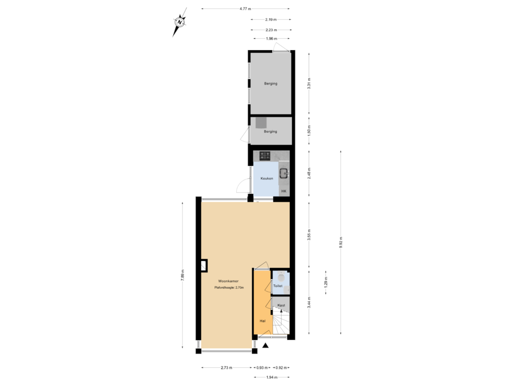 Bekijk plattegrond van Begane grond van Kwartellaan 29