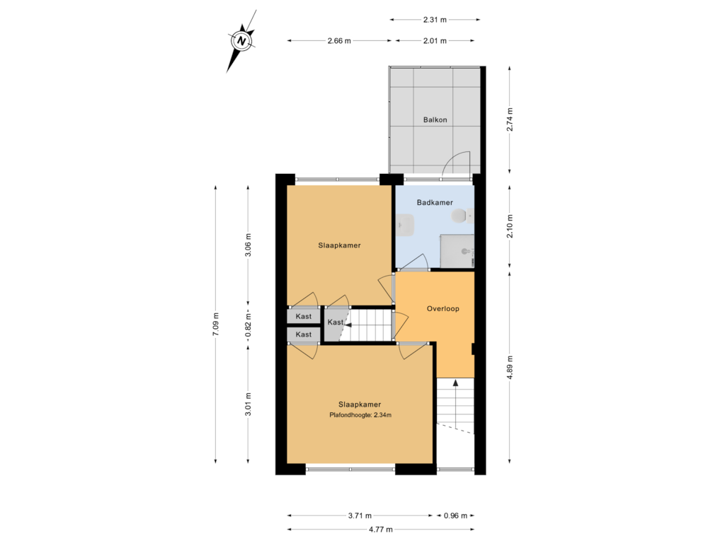 Bekijk plattegrond van 1e verdieping		 van Kwartellaan 29