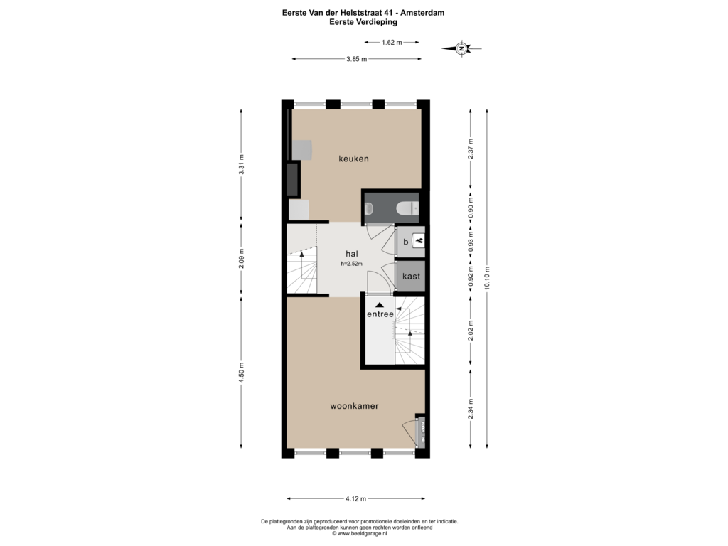 Bekijk plattegrond van EERSTE VERDIEPING van Eerste Van der Helststraat 41-1