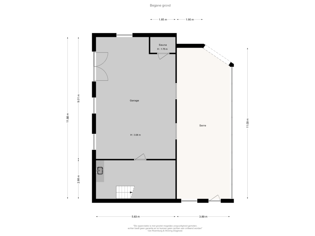 View floorplan of Schuur BG of Stationsweg 1