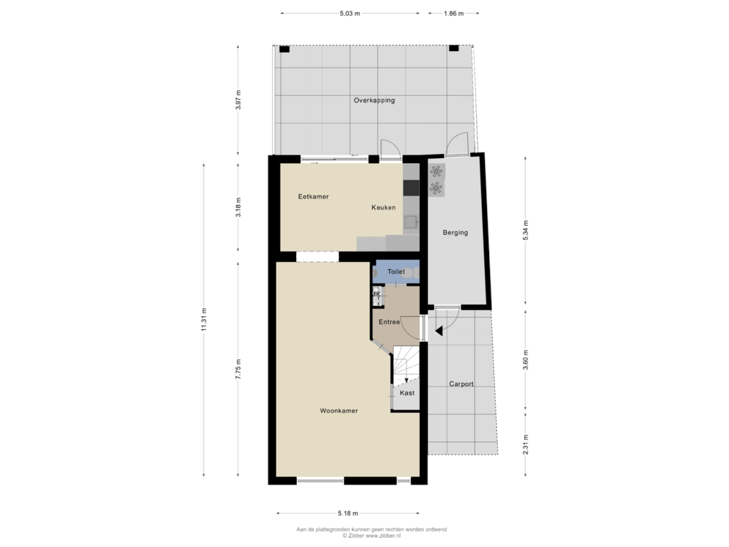 View floorplan of Begane grond of Hannie Schaftplantsoen 34