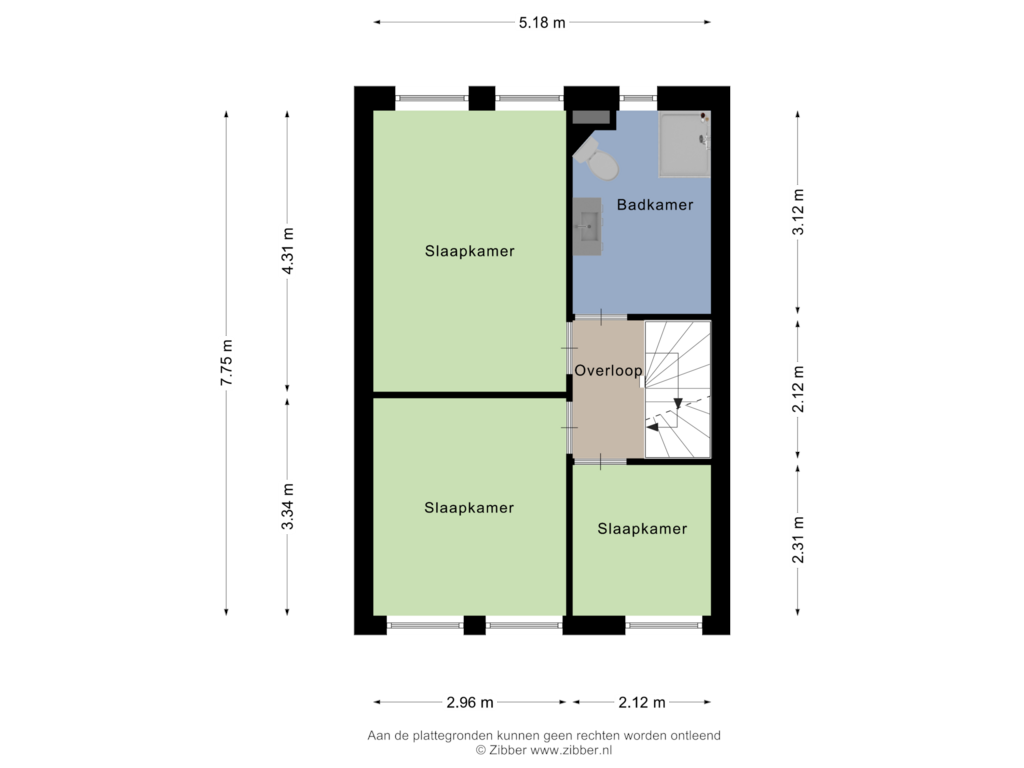 View floorplan of Eerste verdieping of Hannie Schaftplantsoen 34