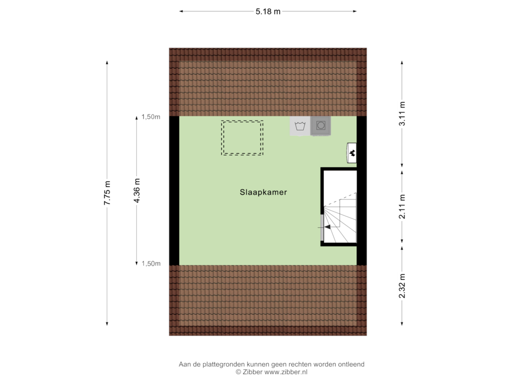 View floorplan of Tweede verdieping of Hannie Schaftplantsoen 34