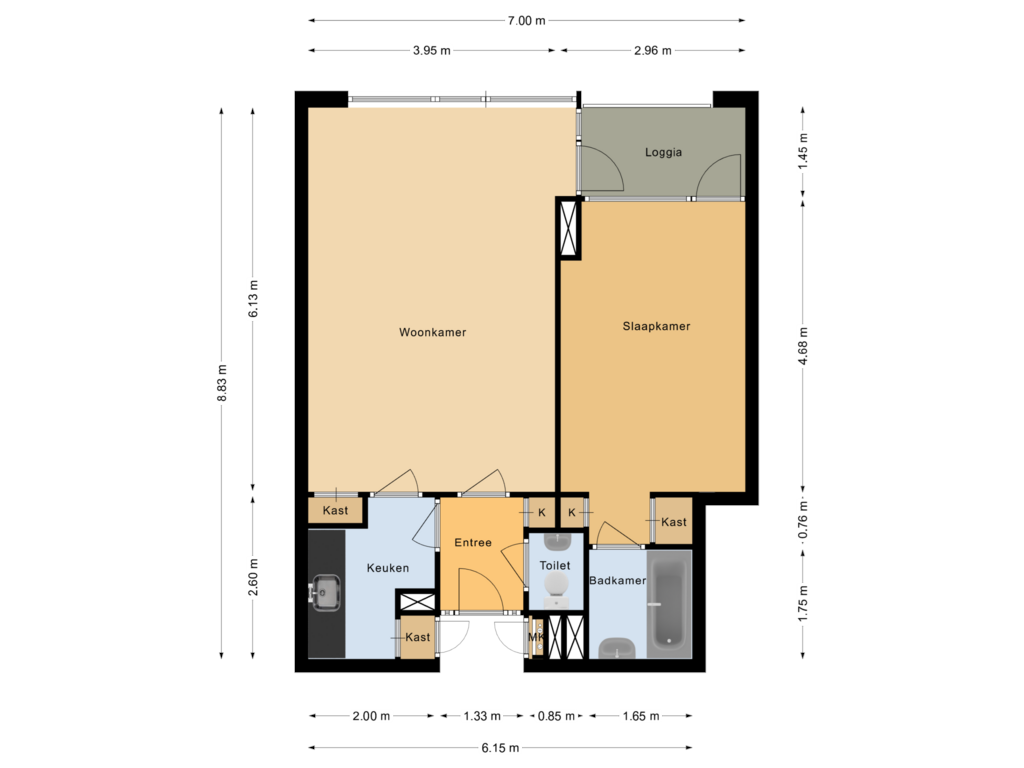 Bekijk plattegrond van Appartement van Europaplein 24-C