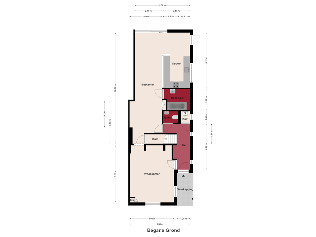 Bekijk plattegrond van Begane Grond van Kloosterstraat 25