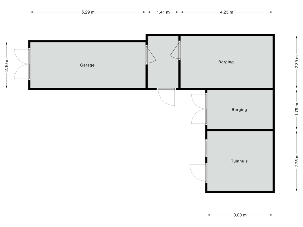 Bekijk plattegrond van Berging 3 van van Ewijcksvaart 24-B