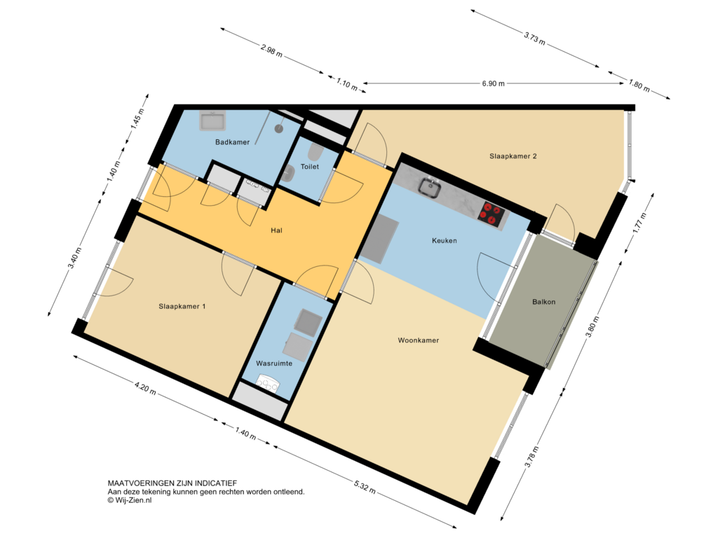 View floorplan of Appartement of Rosestraat 1207