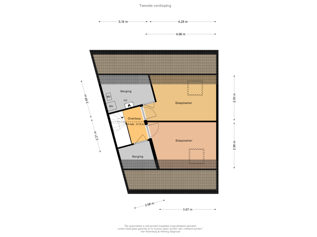 Bekijk plattegrond van Tweede verdieping van Matissehof 161