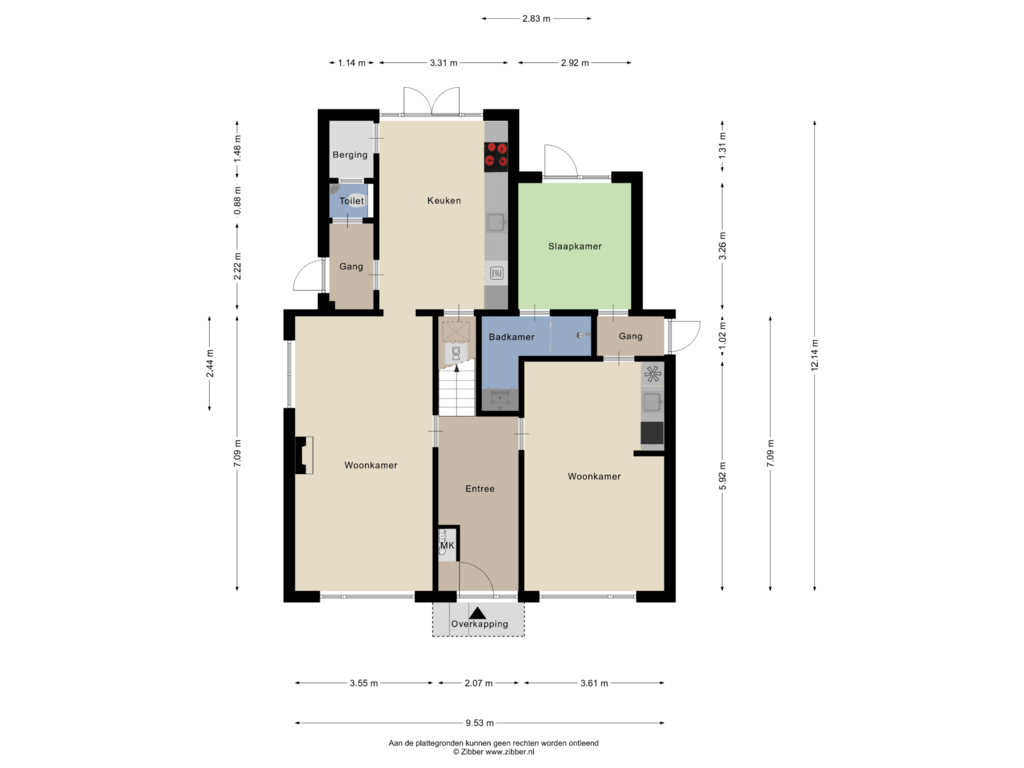 View floorplan of Begane grond of Oosterlaan 38