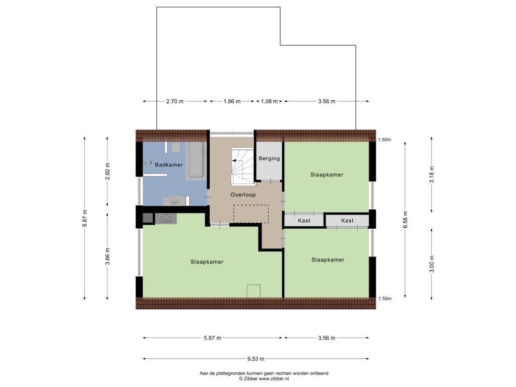 View floorplan of Eerste Verdieping of Oosterlaan 38