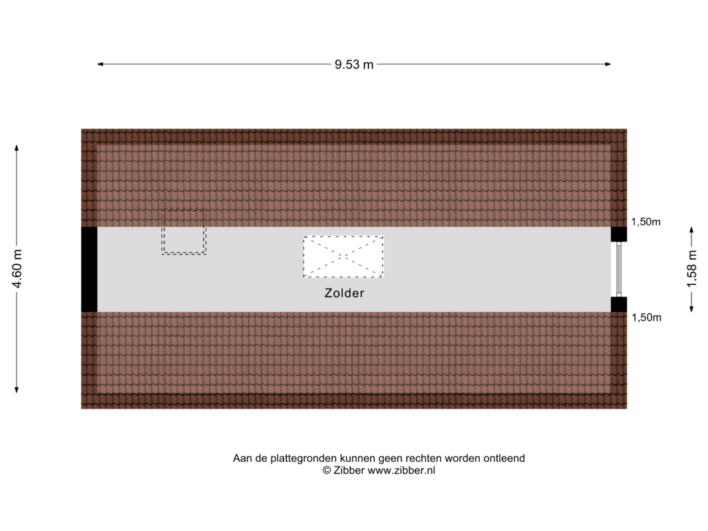 View floorplan of Zolder of Oosterlaan 38