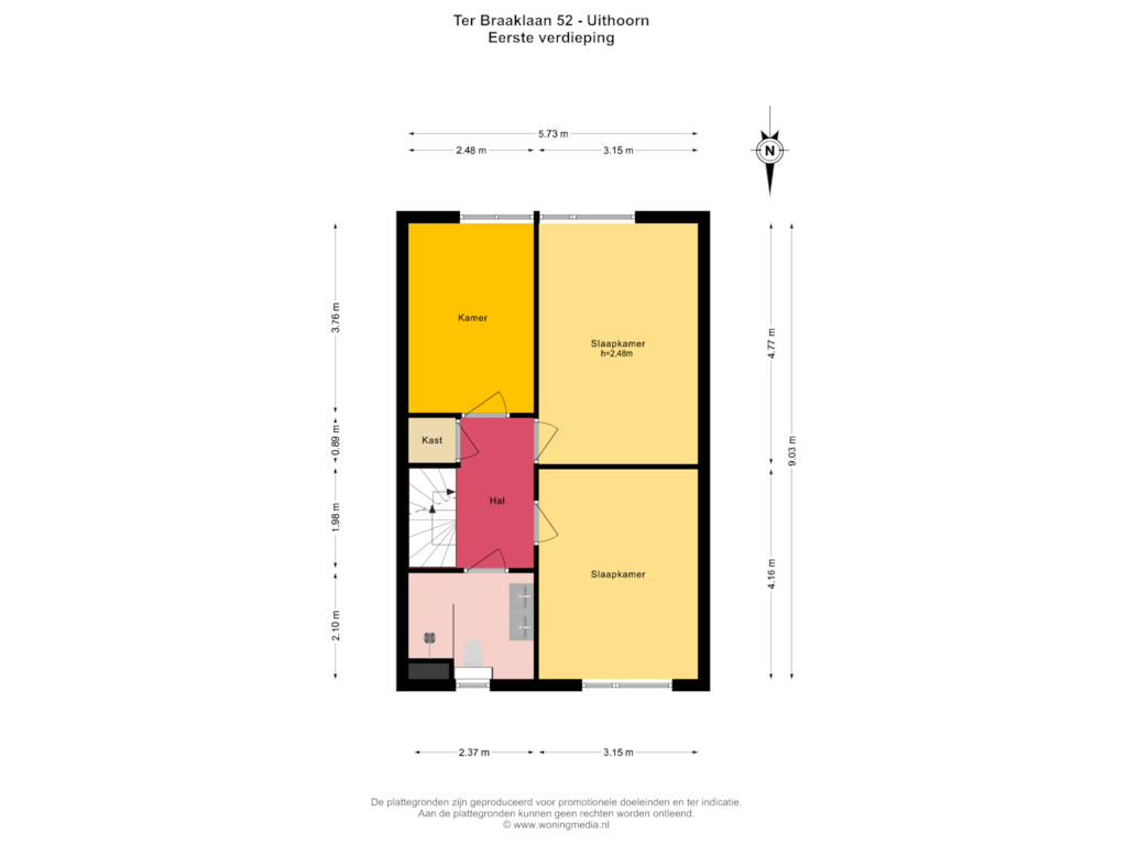 Bekijk plattegrond van Eerste verdieping van Ter Braaklaan 52