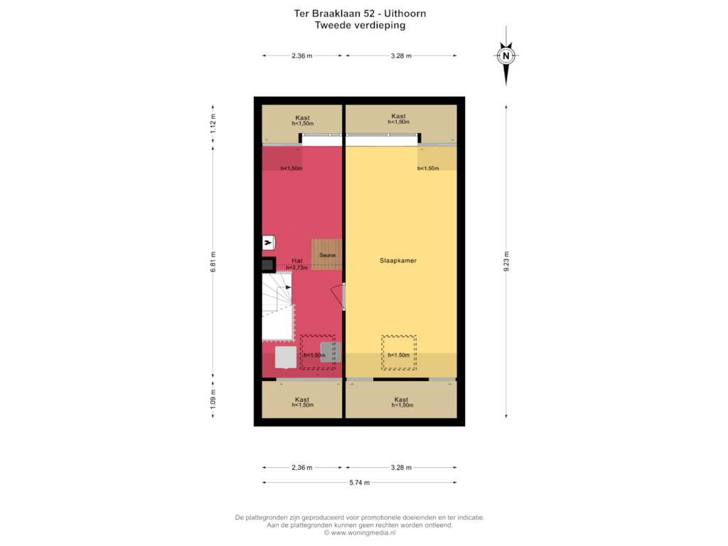 Bekijk plattegrond van Tweede verdieping van Ter Braaklaan 52