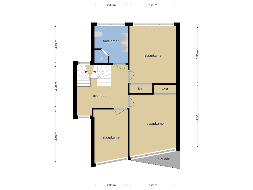 Bekijk plattegrond van 1e verdieping van Wethouder Schaarsstraat 3