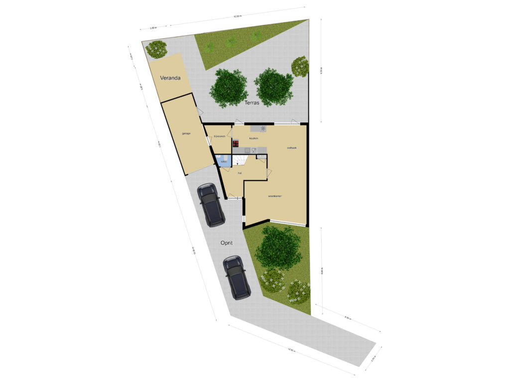 Bekijk plattegrond van Perceel overzicht van Wethouder Schaarsstraat 3