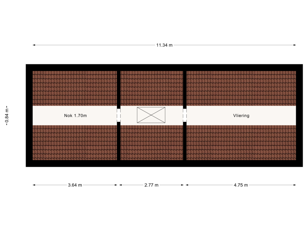 View floorplan of Vliering of Rijshornstraat 86