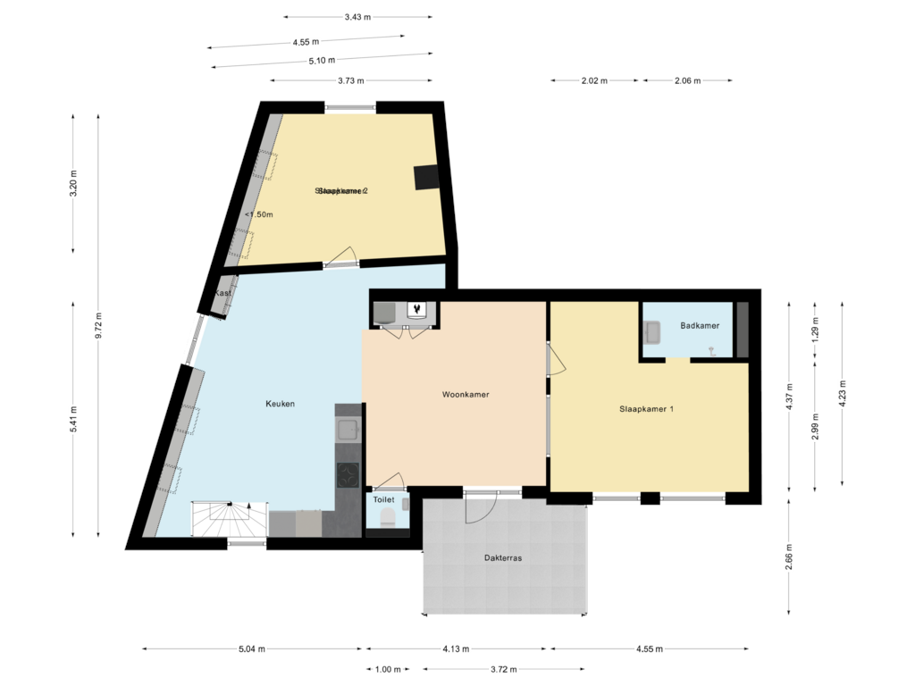 Bekijk plattegrond van Appartement van Wageweg 15-B