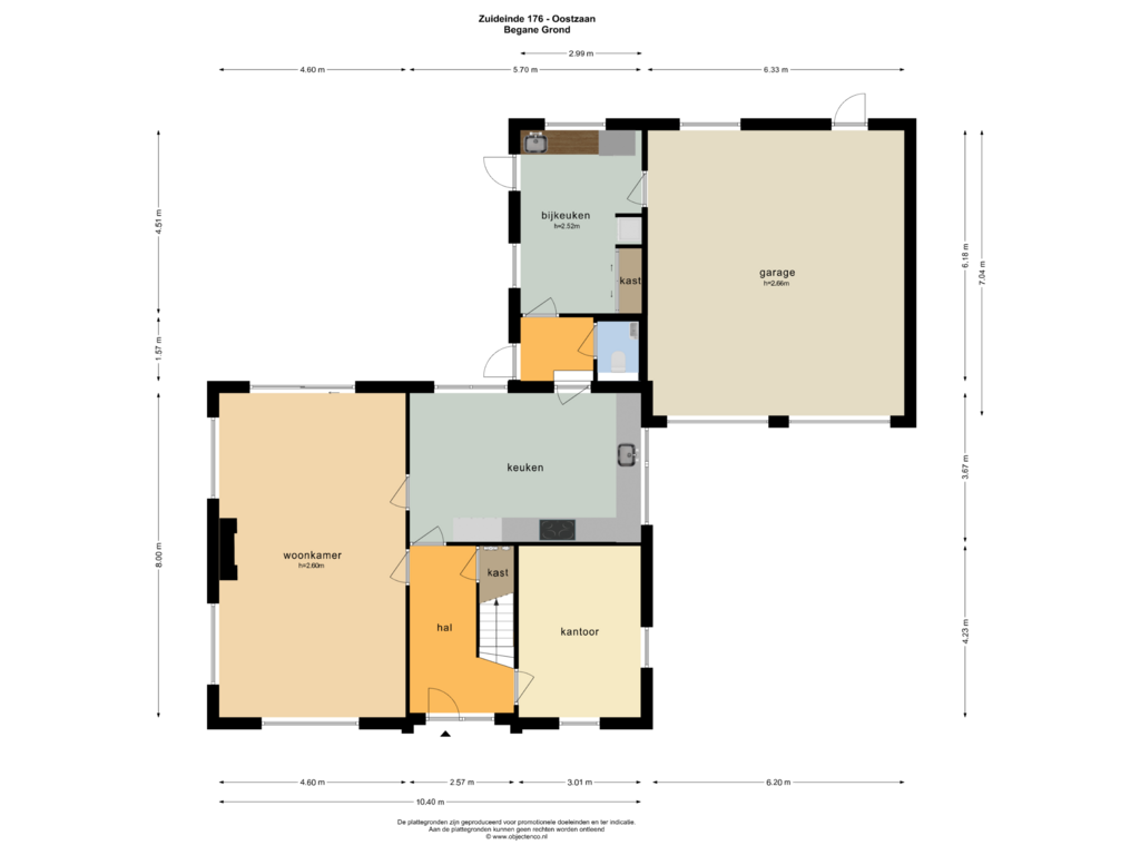 View floorplan of BEGANE GROND of Zuideinde 176