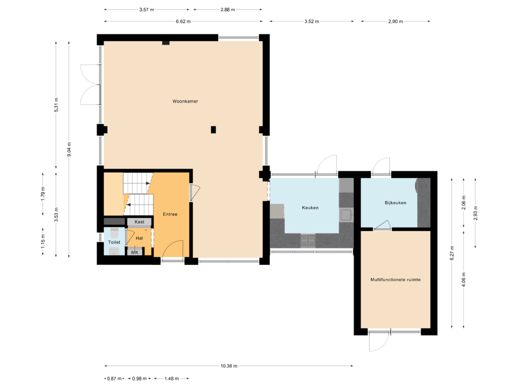 Bekijk plattegrond van Begane grond van Stresemann-Nes 19