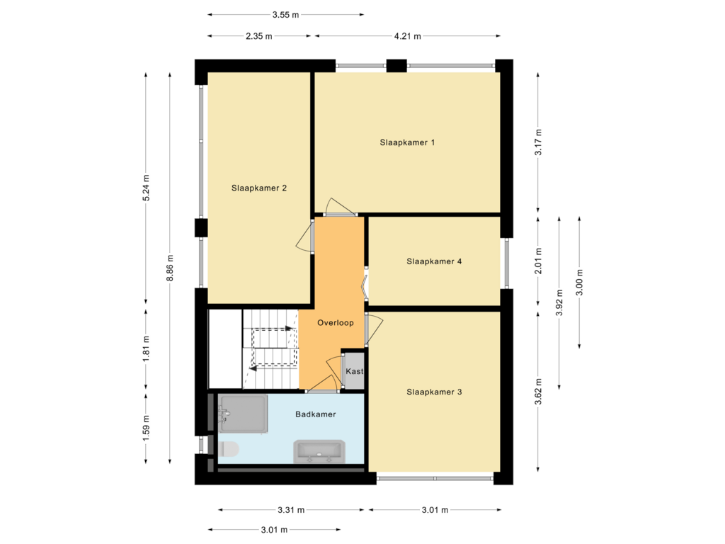 Bekijk plattegrond van Eerste verdieping van Stresemann-Nes 19