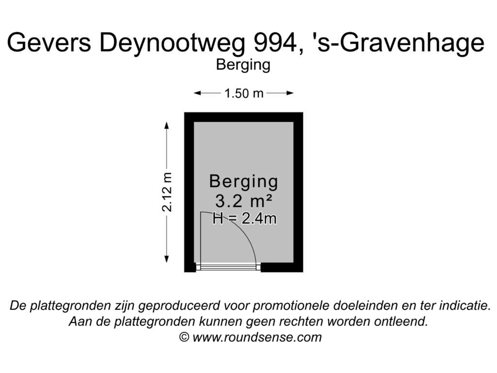 Bekijk plattegrond van Berging van Gevers Deynootweg 994