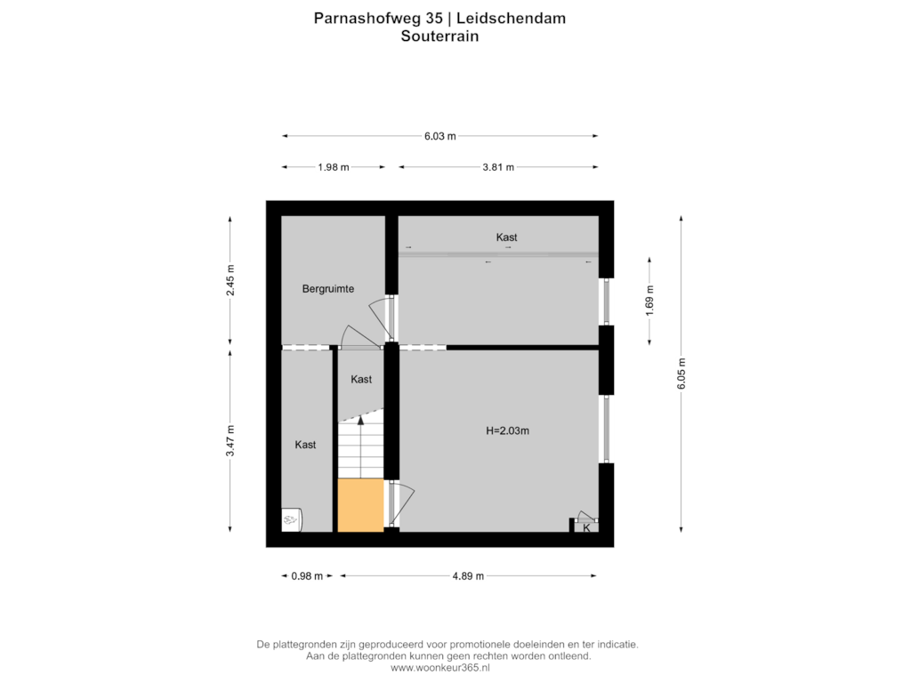 Bekijk plattegrond van Souterrian van Parnashofweg 35