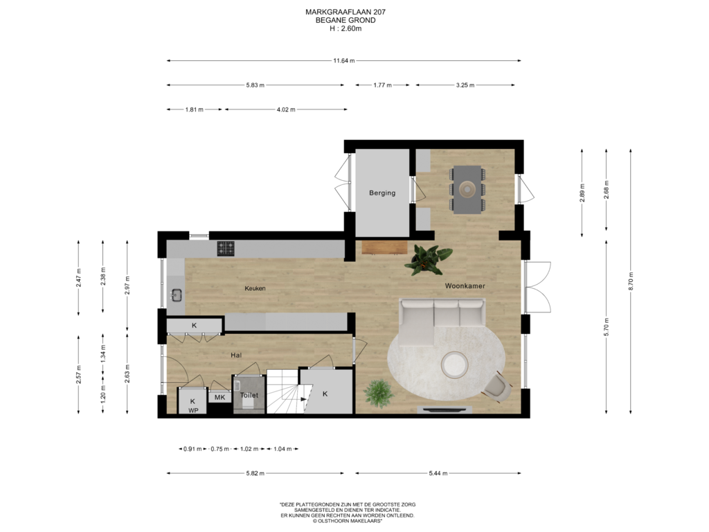 Bekijk plattegrond van Begane grond van Markgraaflaan 207