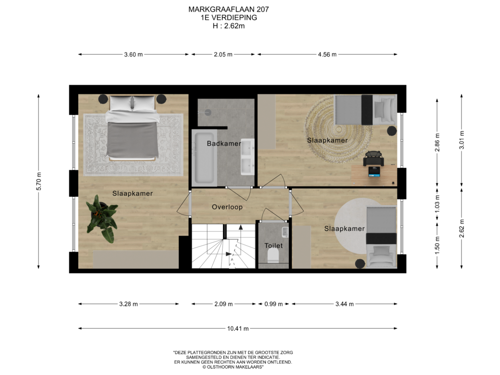 Bekijk plattegrond van 1e verdieping van Markgraaflaan 207